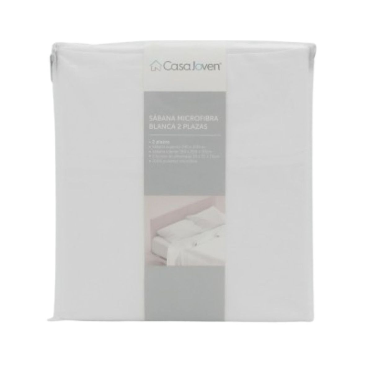 CASA JOVEN - Sábana Microfibra Blanca 2 Plazas