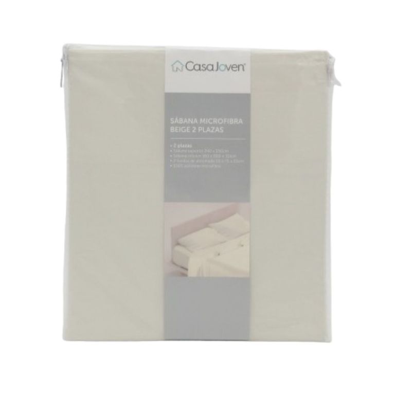 Sabana Microfibra Beige 2 Plazas