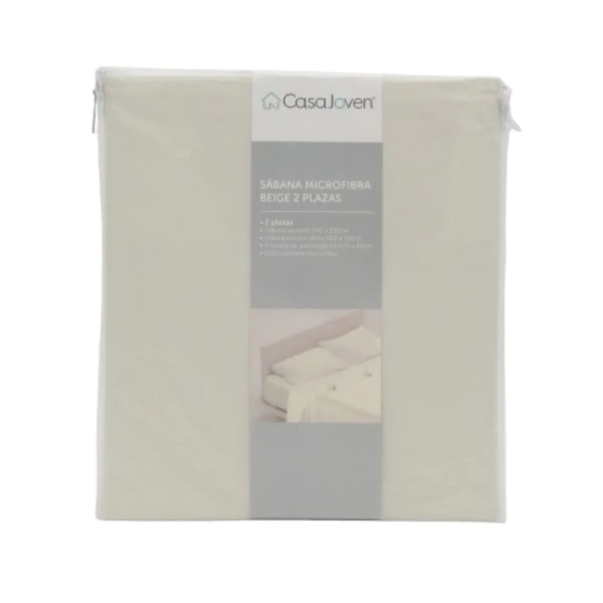 CASA JOVEN - Sábana Microfibra Beige 2 Plazas