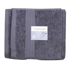 CASA JOVEN - Set Toalla Mano Y Baño 500Gsm Plomo