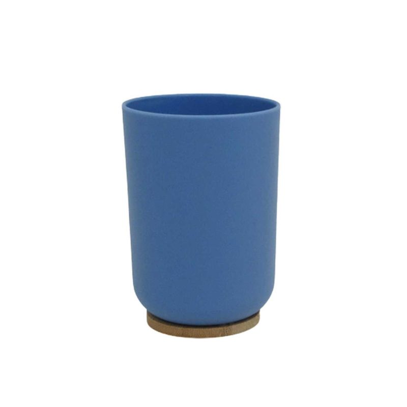 CASA JOVEN - Porta Cepillo Plastico Acero Azul