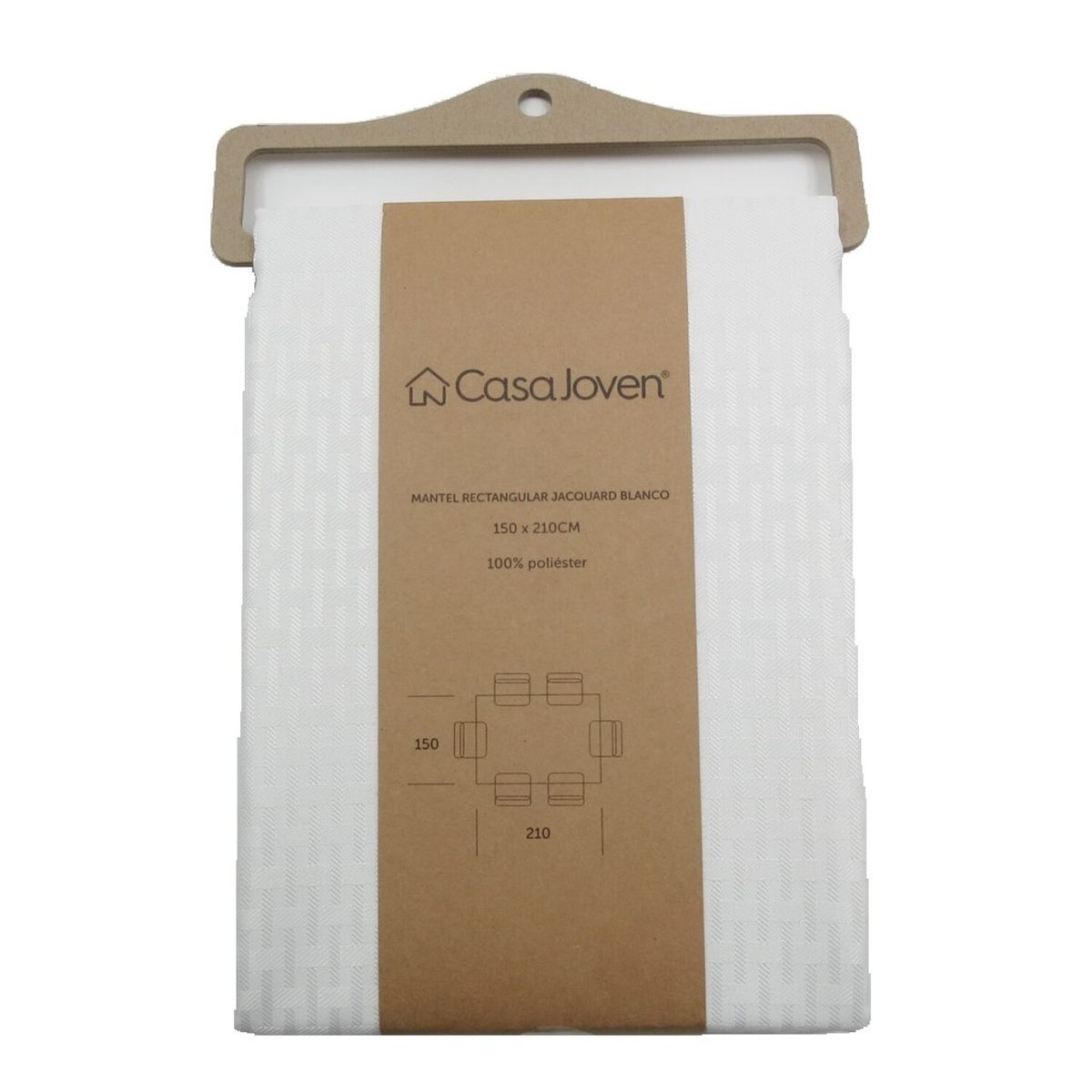 CASA JOVEN - Mantel Rectangular Jacquard Blanco 150X210 Cm