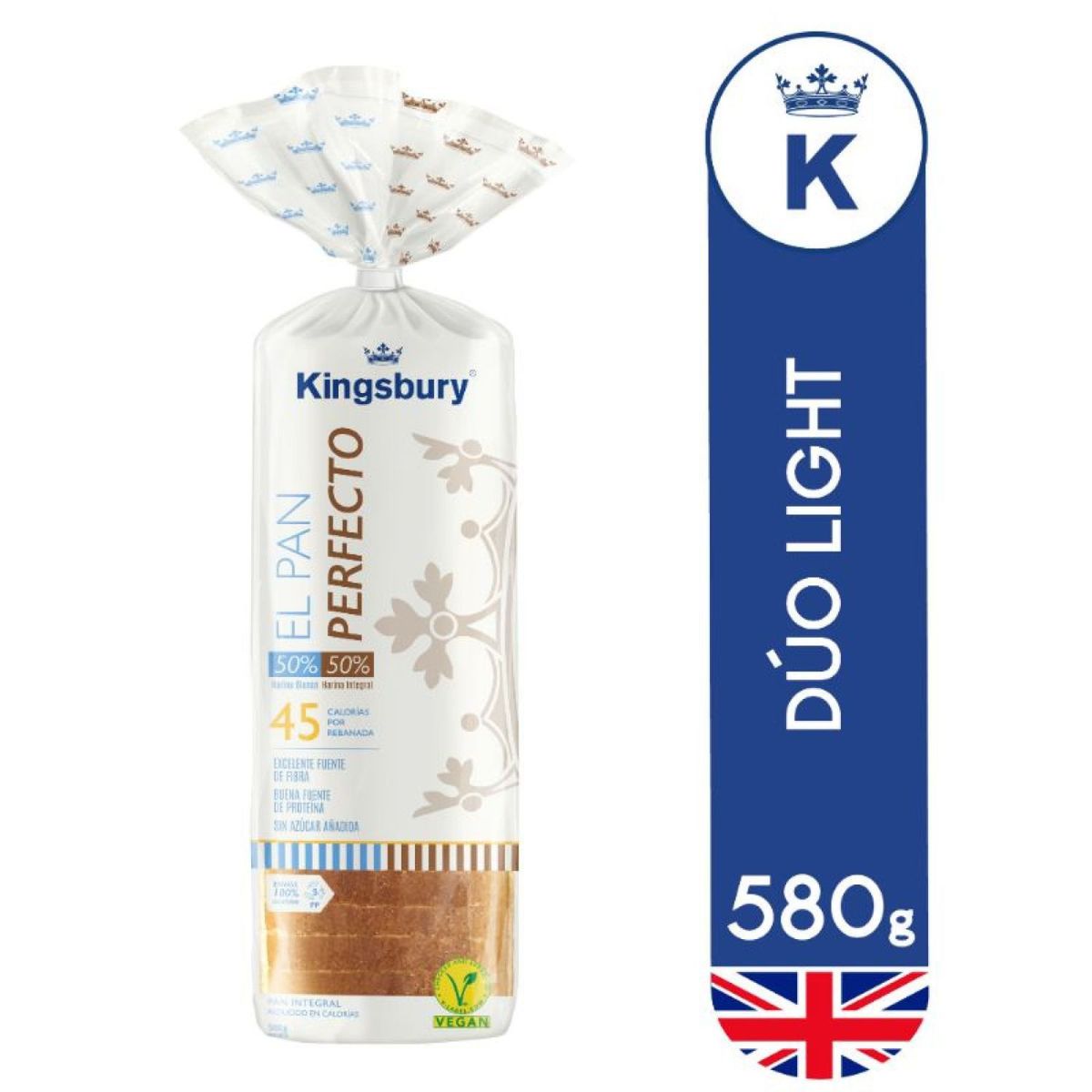 KINGSBURY - Pan de Molde Perfecto Duo 50-50 Kingsbury 580 g