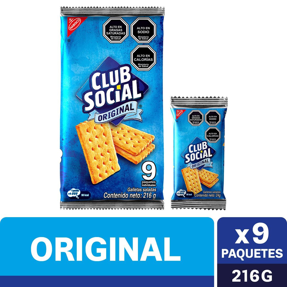 CLUB SOCIAL - Pack Galletas Saladas Club Social Sabor Original 9 x 24 g