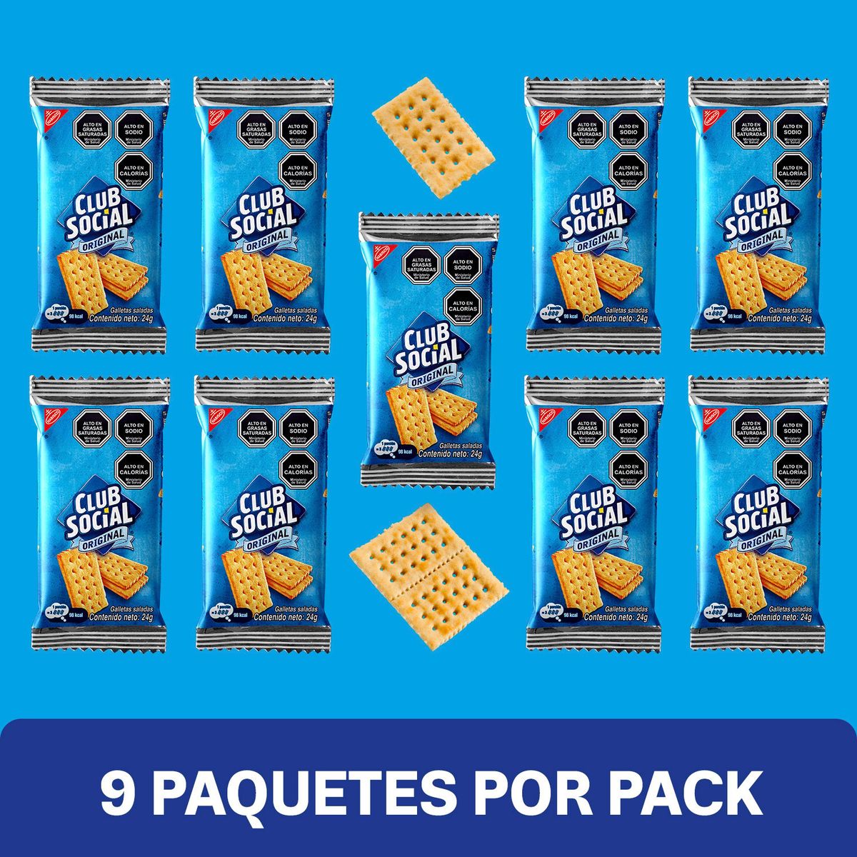 CLUB SOCIAL - Pack Galletas Saladas Club Social Sabor Original 9 x 24 g