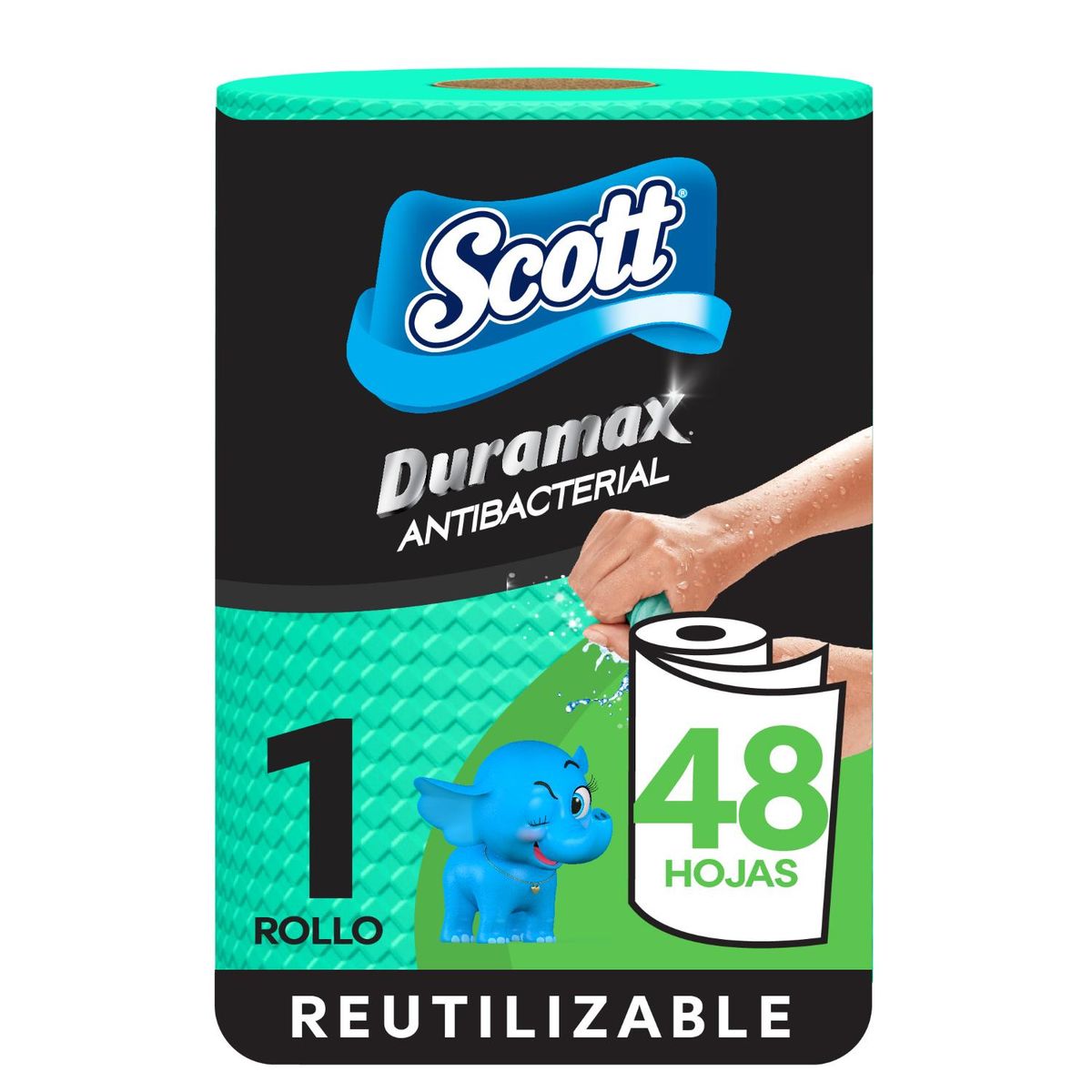 SCOTT - Toalla de Papel Reutilizable Scott Duramax Antibacterial 1 Rollo 48 Hojas