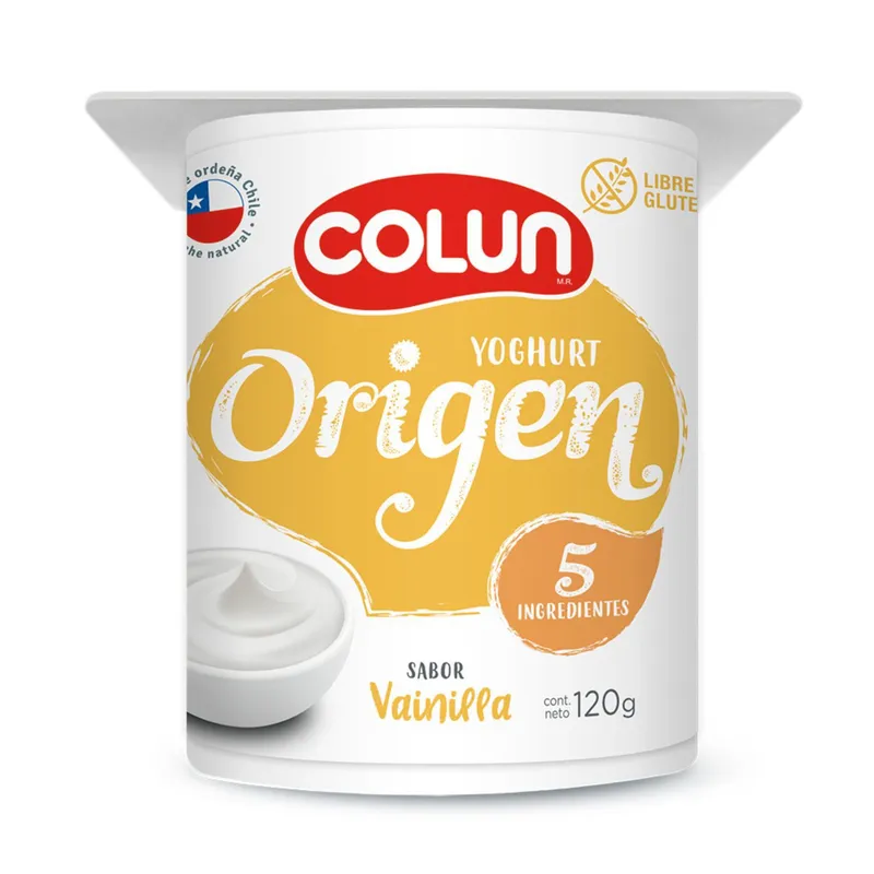 COLUN - Yoghurt Origen Sabor Vainilla Colun 120 g