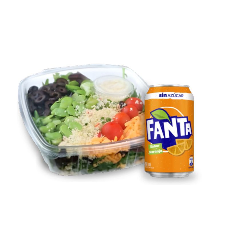 TOTTUS - Combo Ensalada Vegetariana + Fanta Zero Lata 350 ml