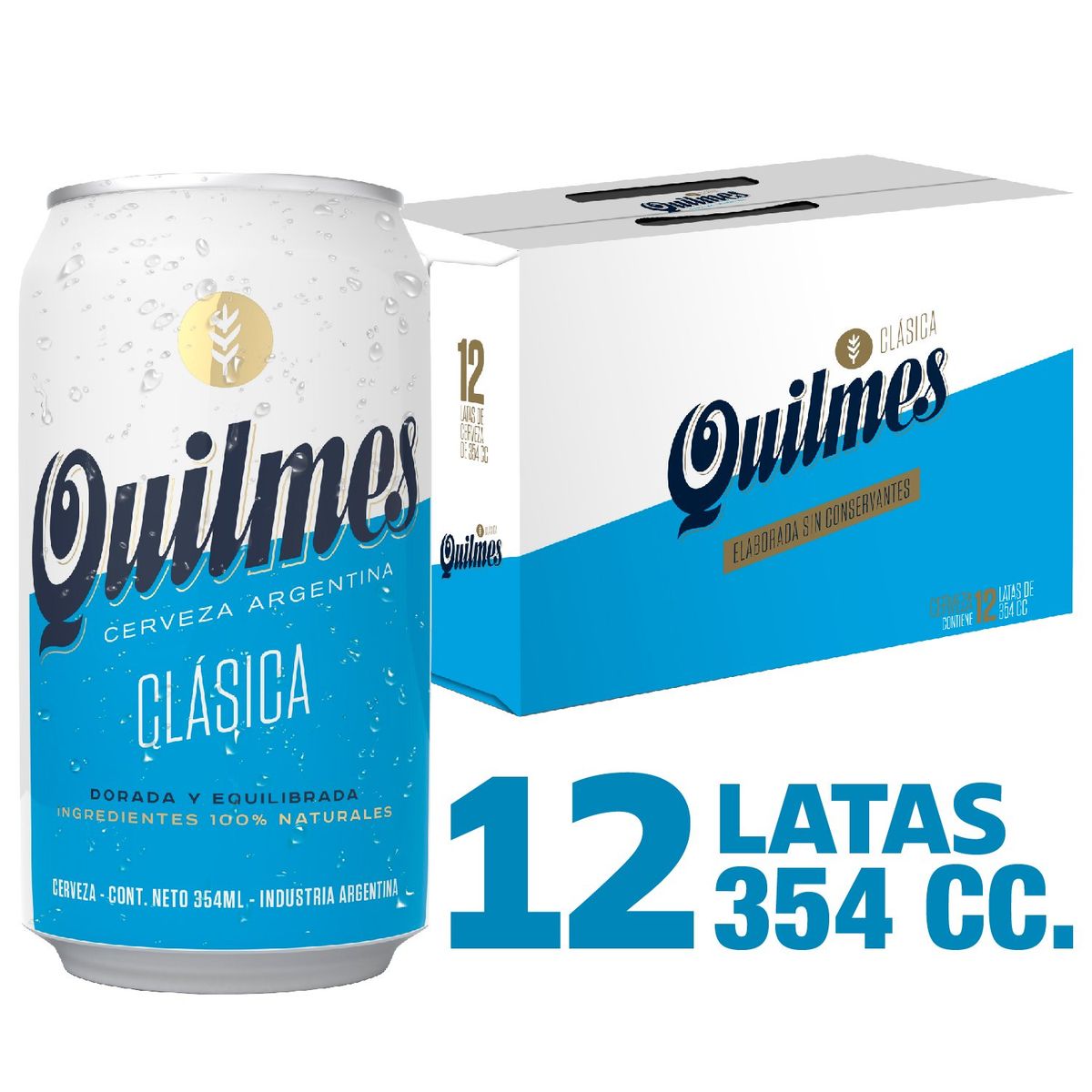QUILMES - CERVEZA PACK 12 LT QUILMES 4.9G 354 CC