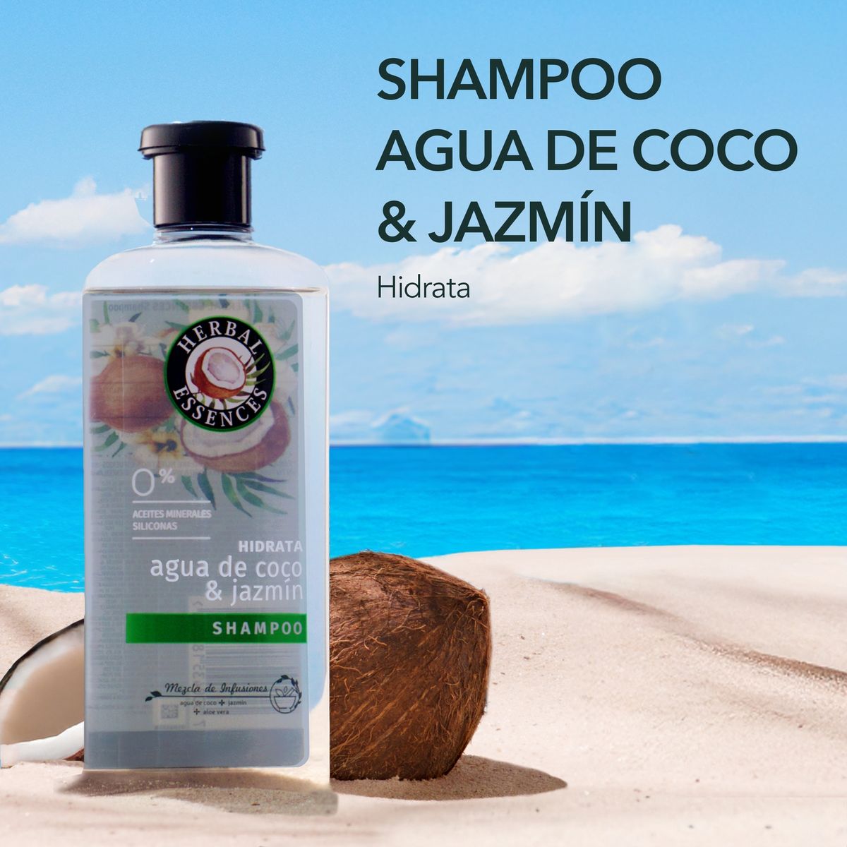 HERBAL ESSENCES - Shampoo Hidrata Agua de Coco Herbal Essences 400 ml