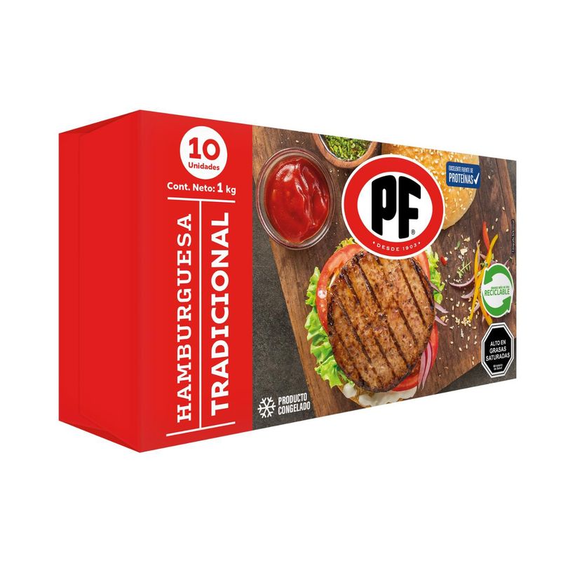 PF - Pack Hamburguesa Vacuno Tradicional PF 10 x 100 g
