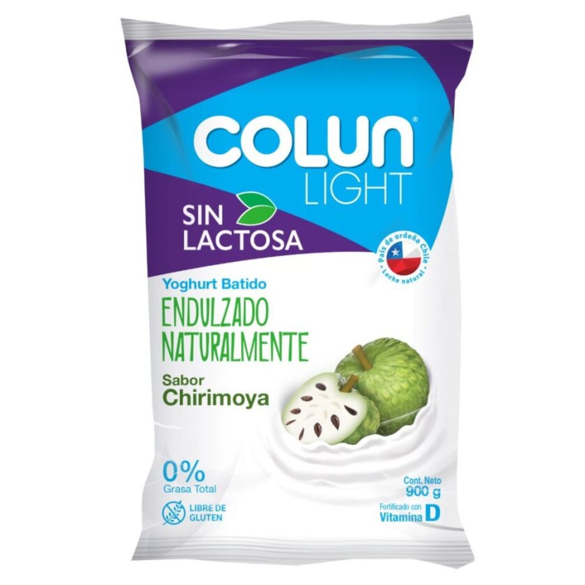 COLUN - Yoghurt Batido Sin Lactosa Sabor Chirimoya Colun 900 g