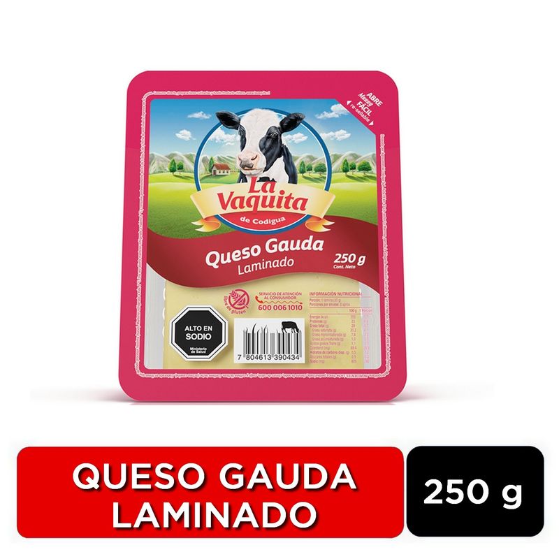 LA VAQUITA - Queso Gauda Laminado La Vaquita 250 g
