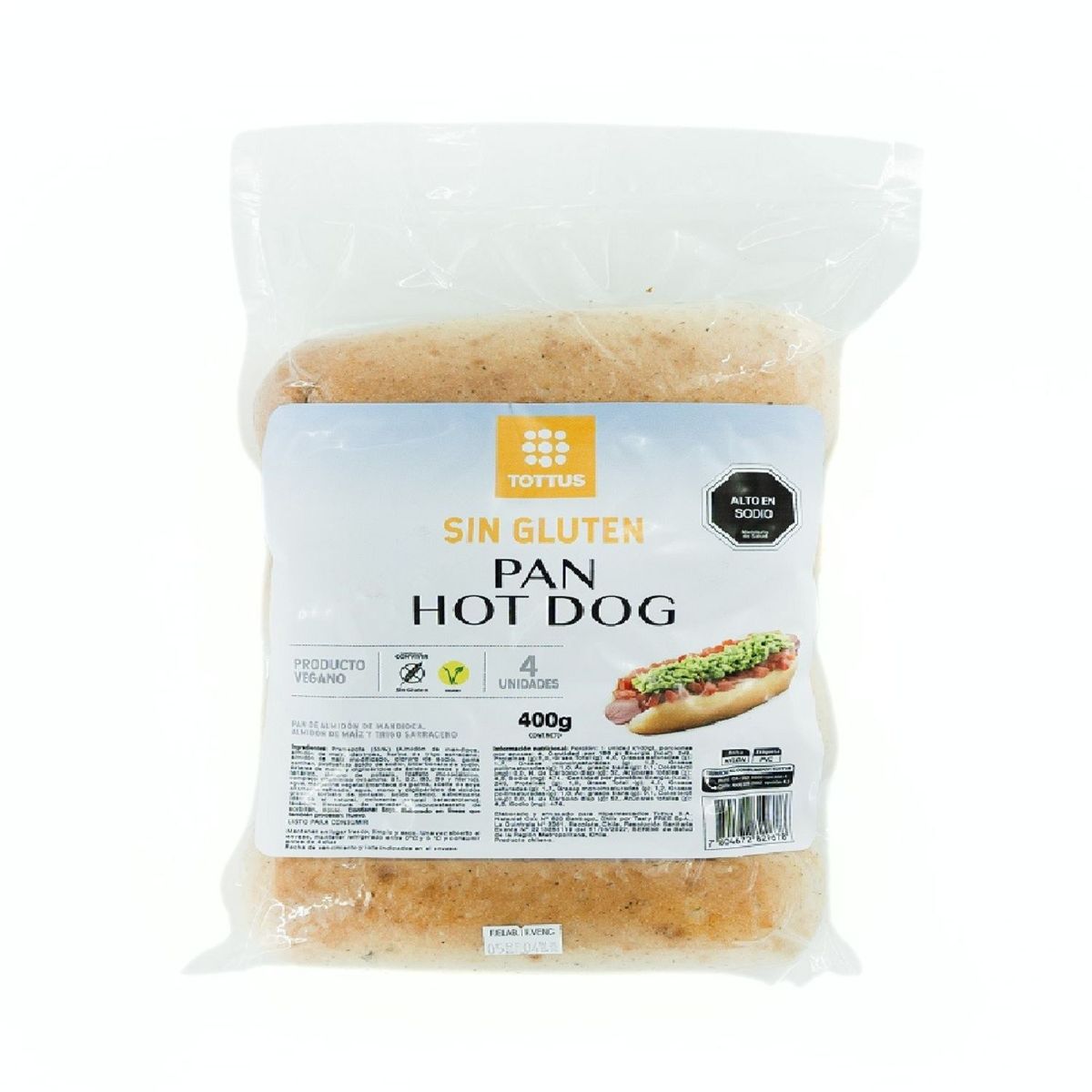 TOTTUS - Pan de Hot Dog Sin Gluten Tottus 400 g