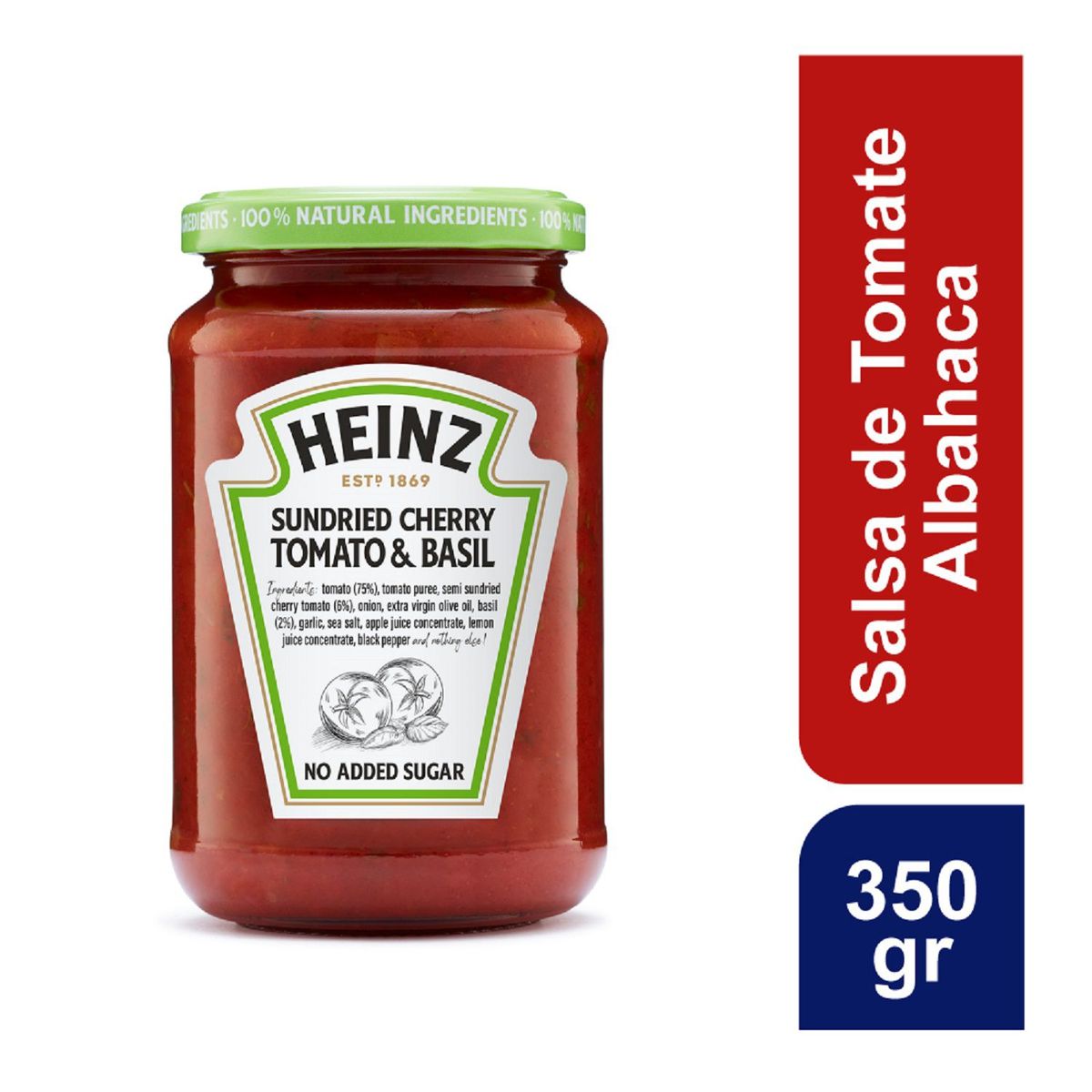 HEINZ - Salsa de Tomate Heinz Albahaca Frasco 350 g