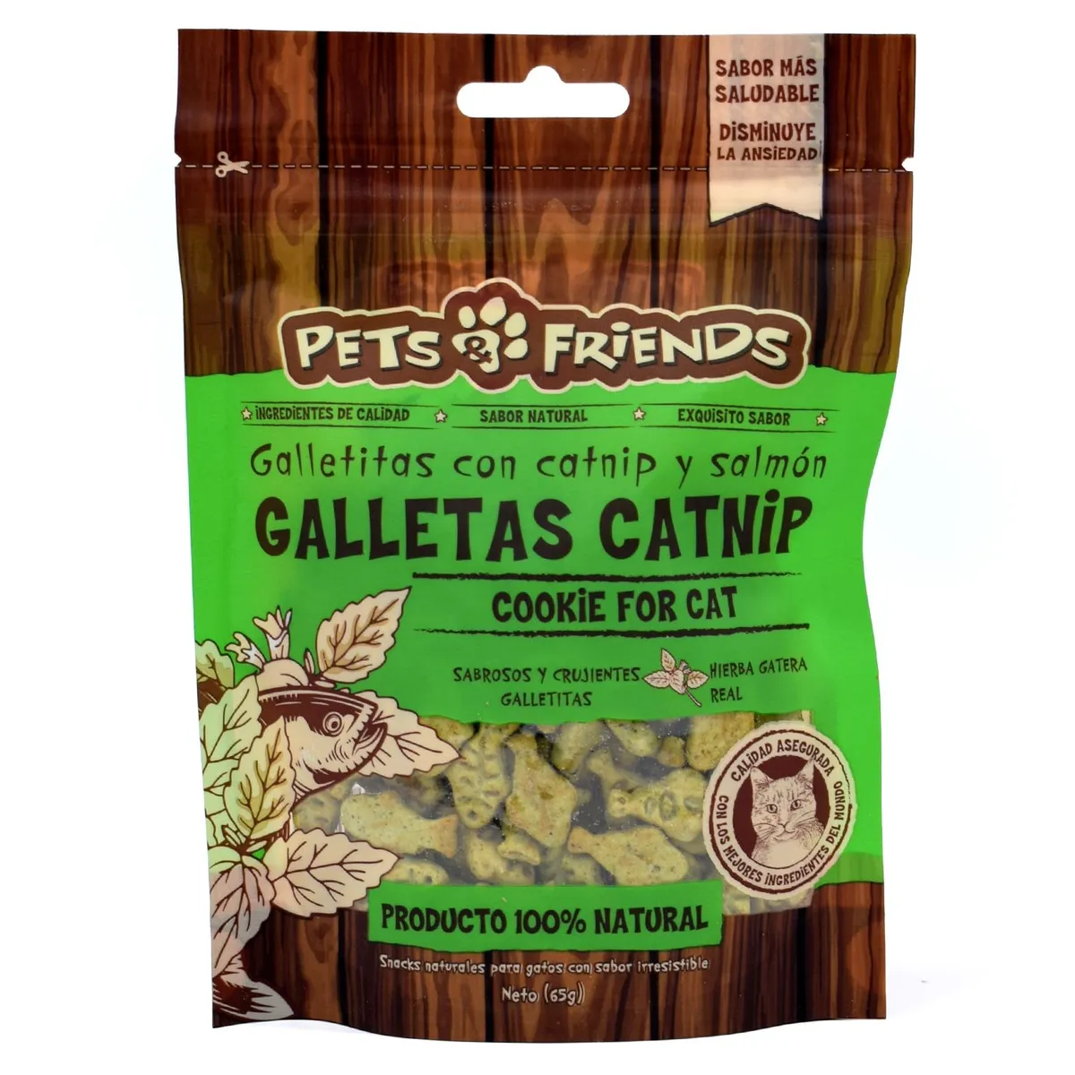 PETS AND FRIENDS - Galletas para Gatos Catnip y Salmón