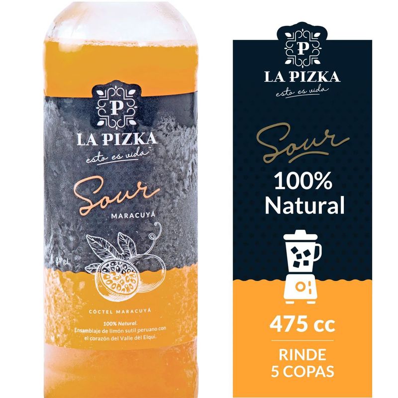 LA PIZKA - Cóctel Sour Maracuya La Pizka 24° 475 cc