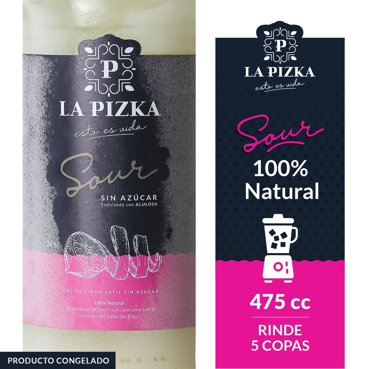 LA PIZKA - SOUR SIN AZUCAR LA PIZKA 24G 475 CC