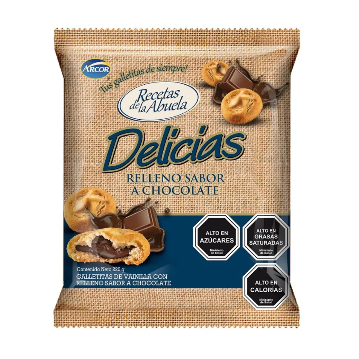 ARCOR - Galleta Rellena Delicias Arcor 220 g