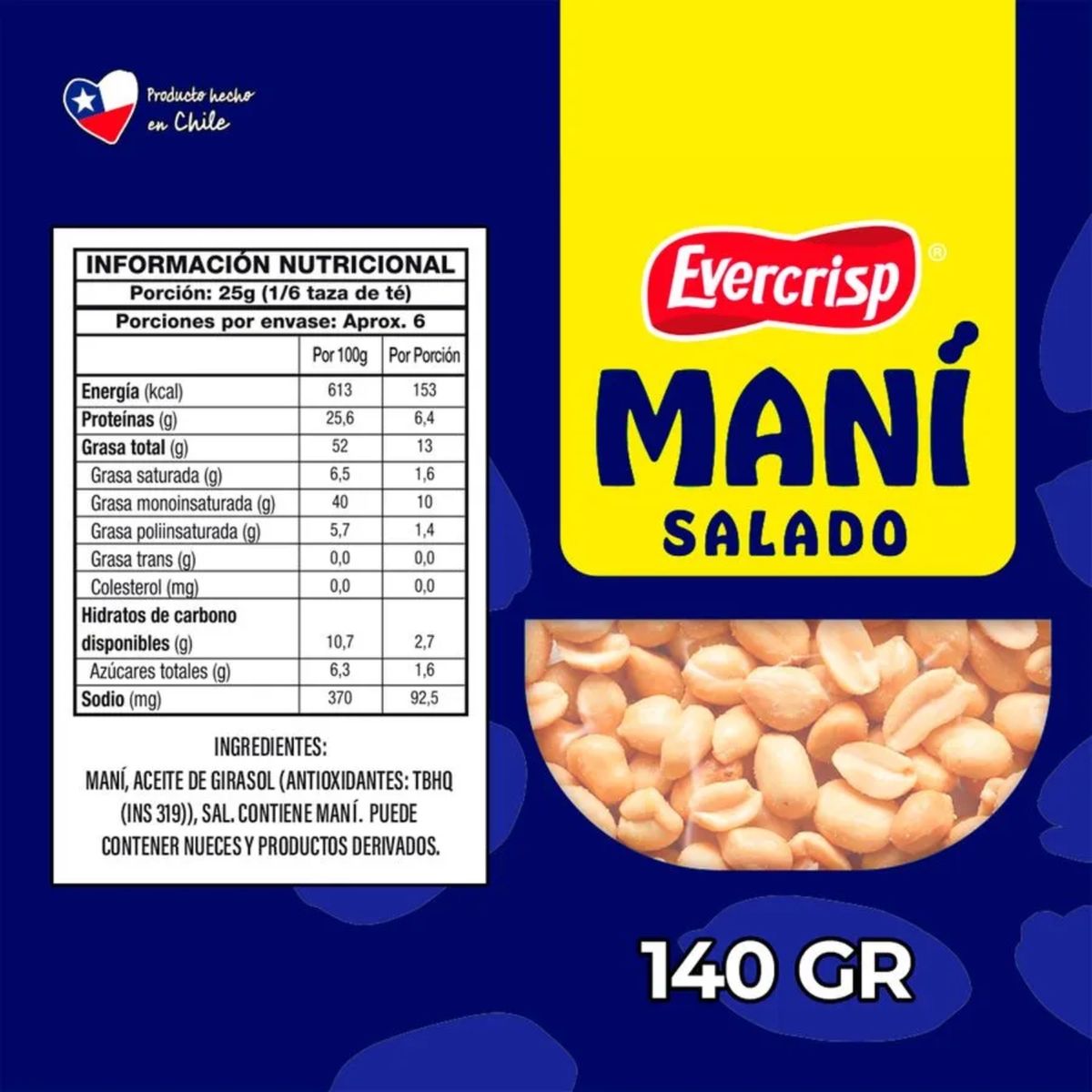 EVERCRISP - Maní con Sal