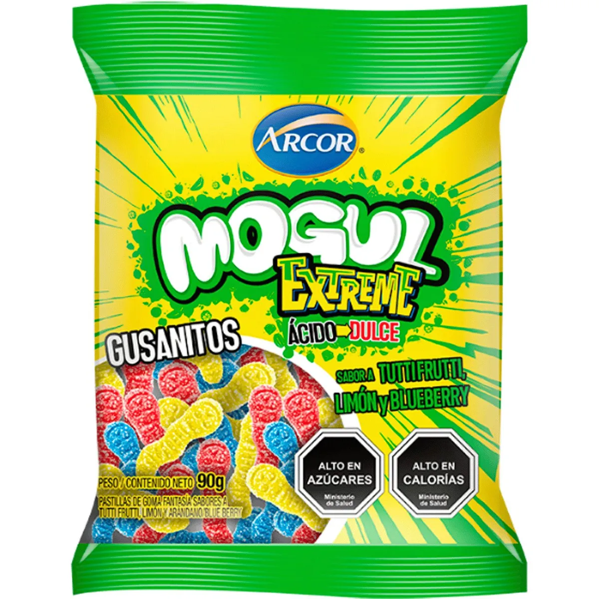 MOGUL - Gomitas Gusanito Acido Dulce Mogul Extreme 90 g