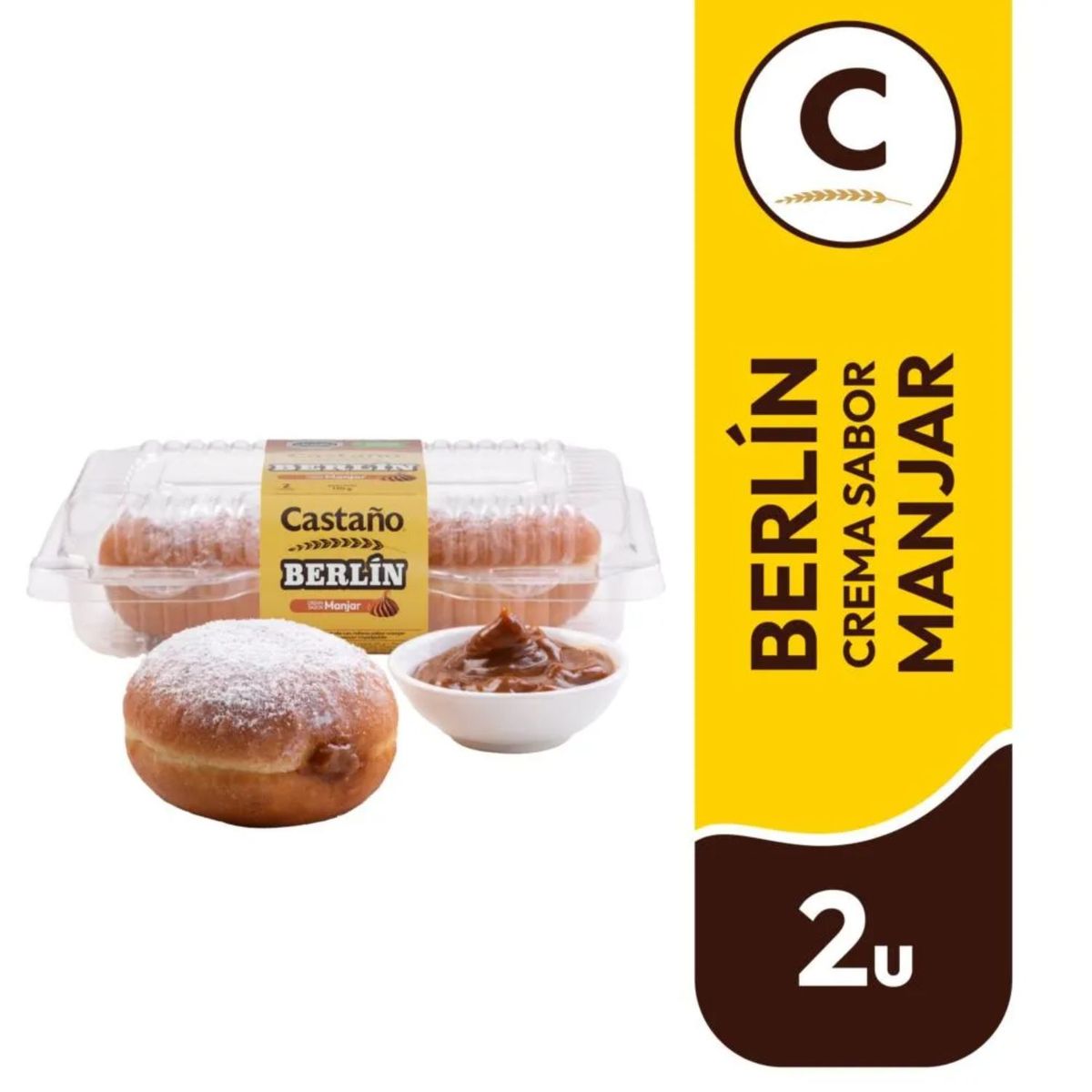 CASTAÑO - Pack Berlín Relleno Manjar Castaño 2 x 85 g