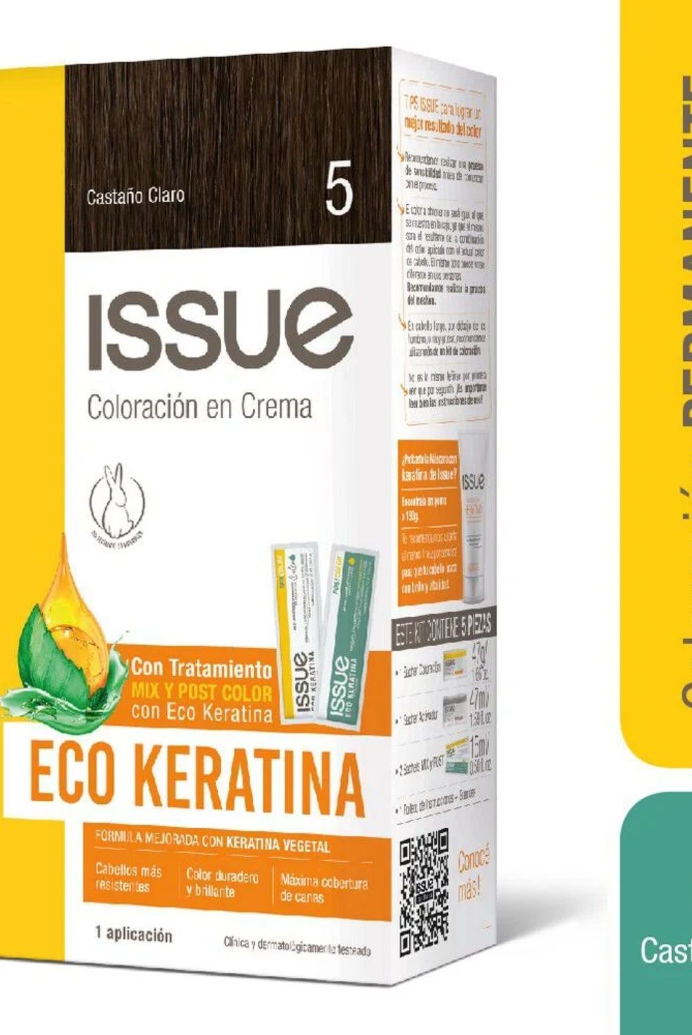 ISSUE - Coloracion Tinte Issue Kit Eco Keratina Castaño Claro N° 5 1 Un