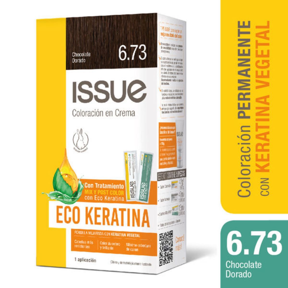 ISSUE - Coloración Tinte Issue Kit Eco Keratina Chocolate Dorado N° 6.73 1 Un