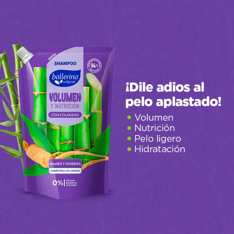 BALLERINA SHAMPOO VOLUMEN Y NUTRICIÓN