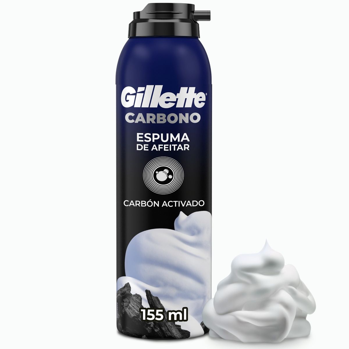 GILLETTE - Espuma de Afeitar Gillette Carbón Activado 155 ml
