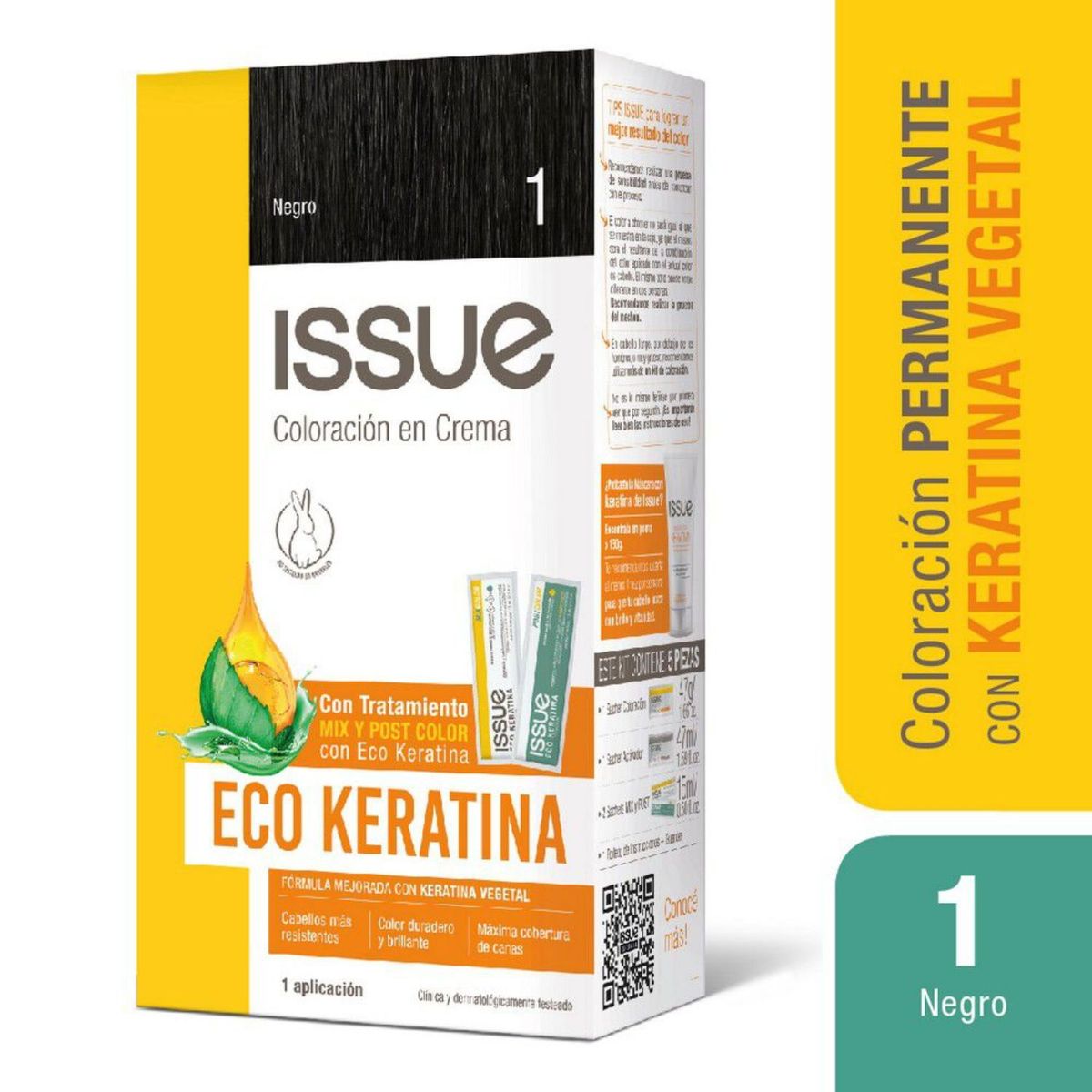 ISSUE - Coloración Tinte Issue Kit Eco Keratina Negro N° 1 1 Un