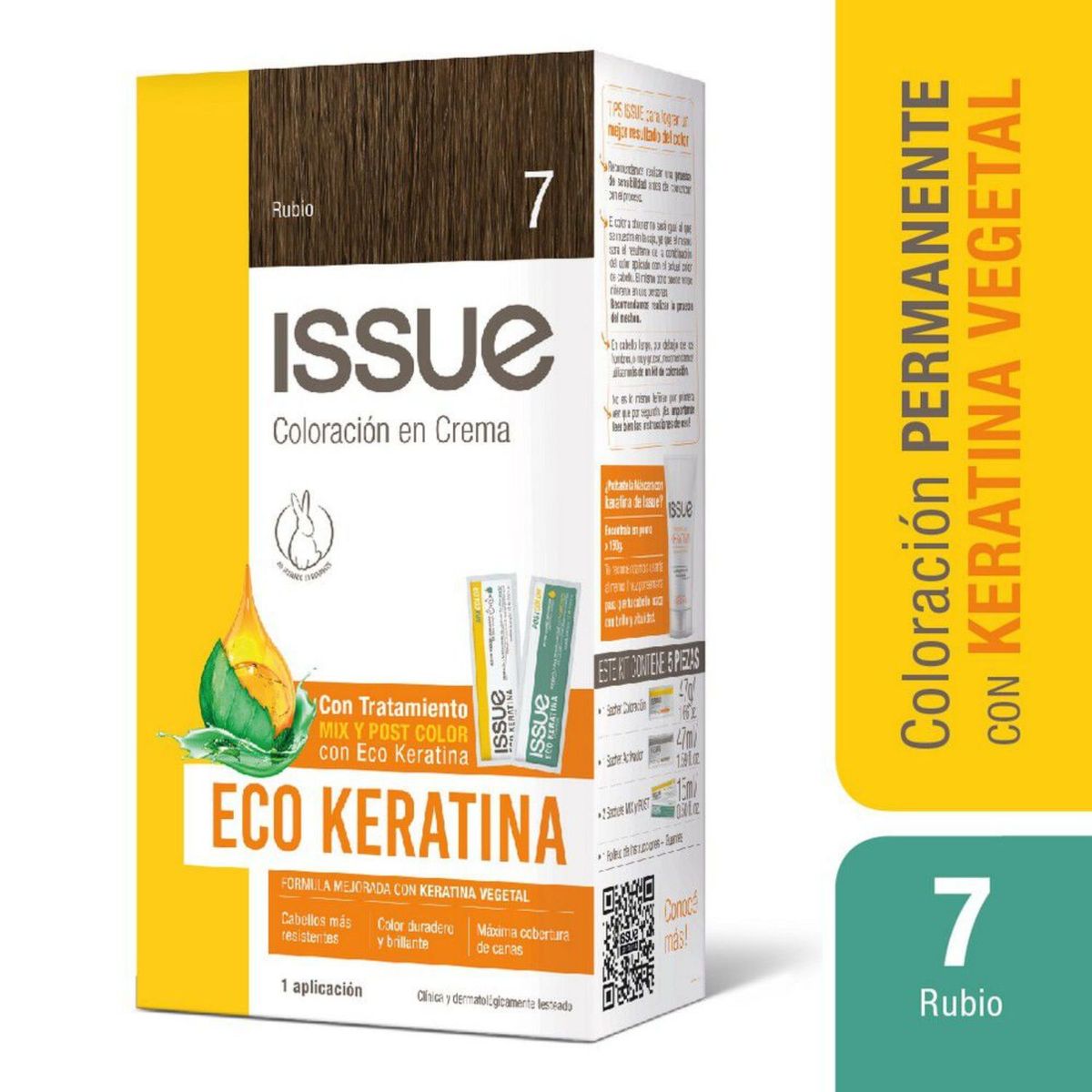 ISSUE - Coloración Tinte Issue Kit Eco Keratina Rubio N° 7 1 Un