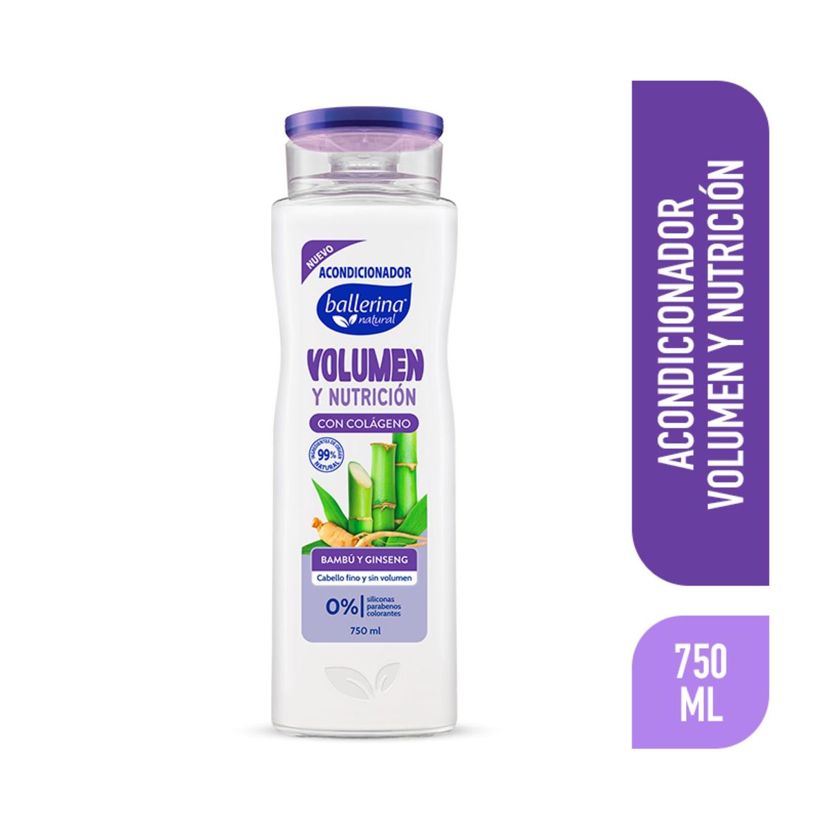 BALLERINA - Acondicionador Volumen y Nutrición con Colágeno Bambú y Ginseng