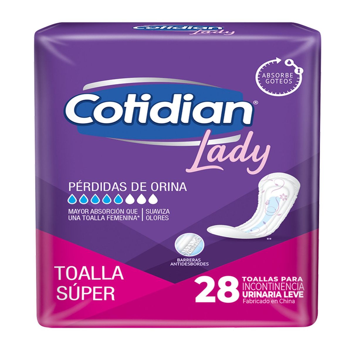 COTIDIAN - Toallas Higiénicas Súper Lady Cotidian 28 Un