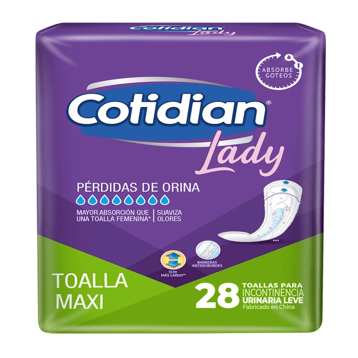 COTIDIAN - Toallas Higiénicas Maxi Lady Cotidian 28 Un