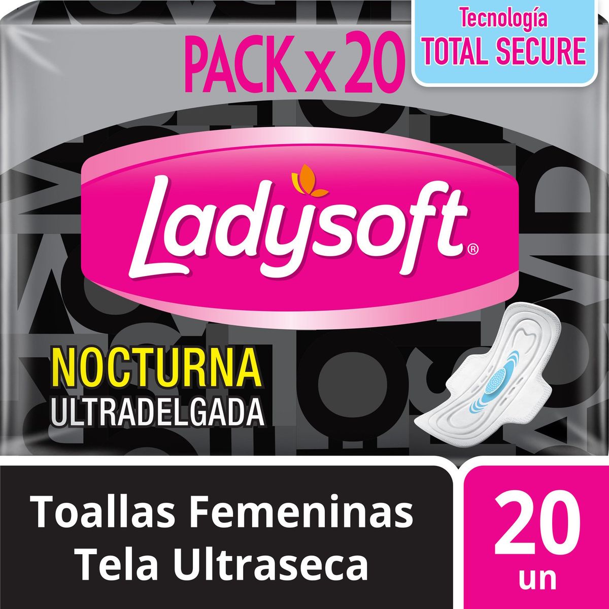LADYSOFT - Toallas Feneninas Noctuna Ultradelgada Ladysoft 20 UN
