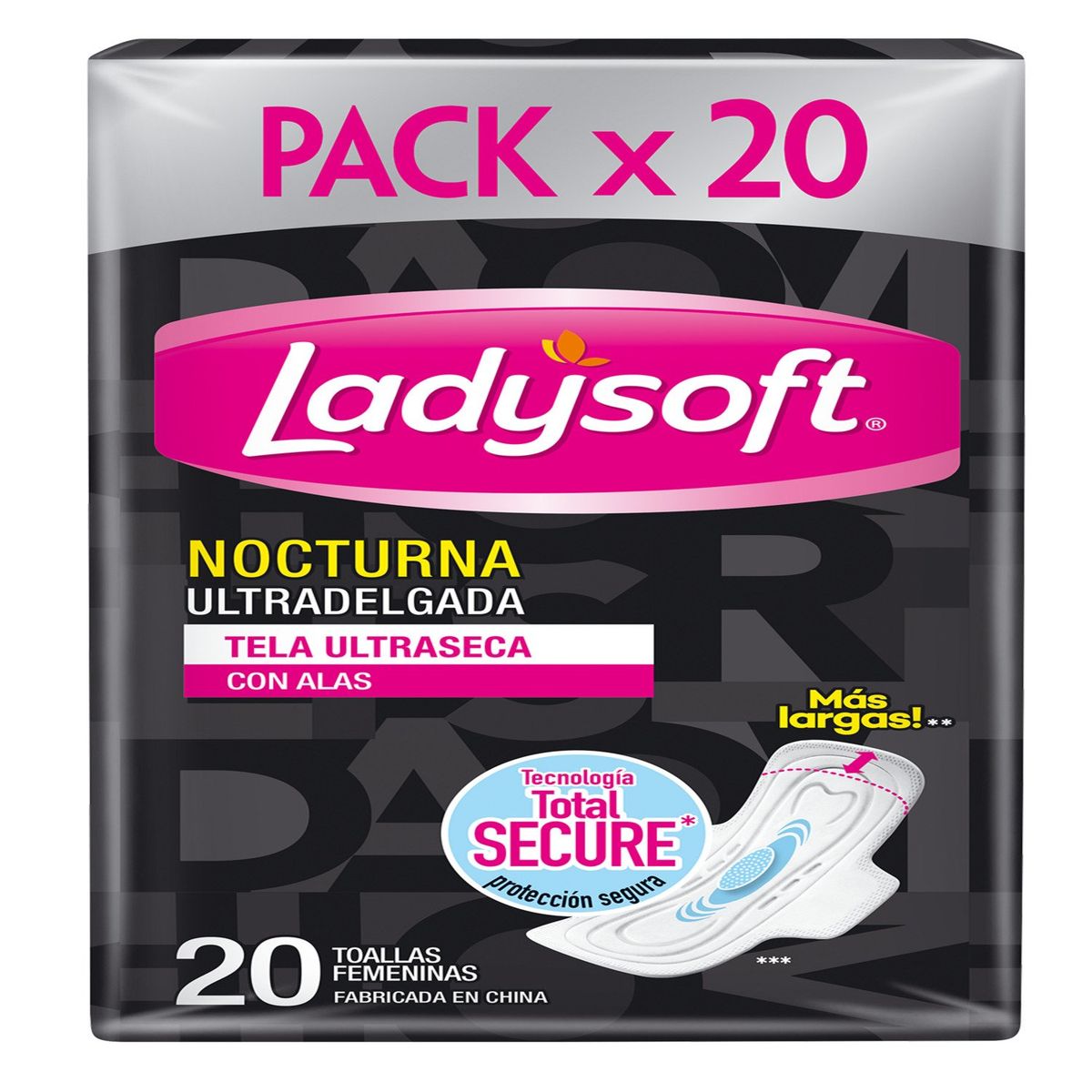 LADYSOFT - Toallas Feneninas Noctuna Ultradelgada Ladysoft 20 UN