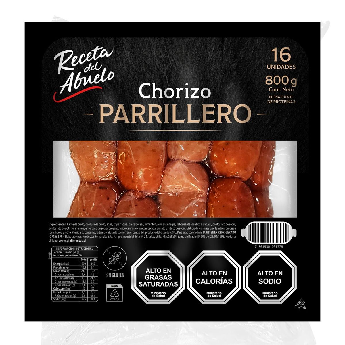 RECETA DEL ABUELO - Chorizo Parrillero Receta del Abuelo 800 g