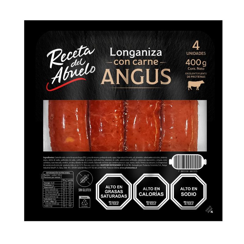 RECETA DEL ABUELO - Longaniza Angus Receta del Abuelo 400 g