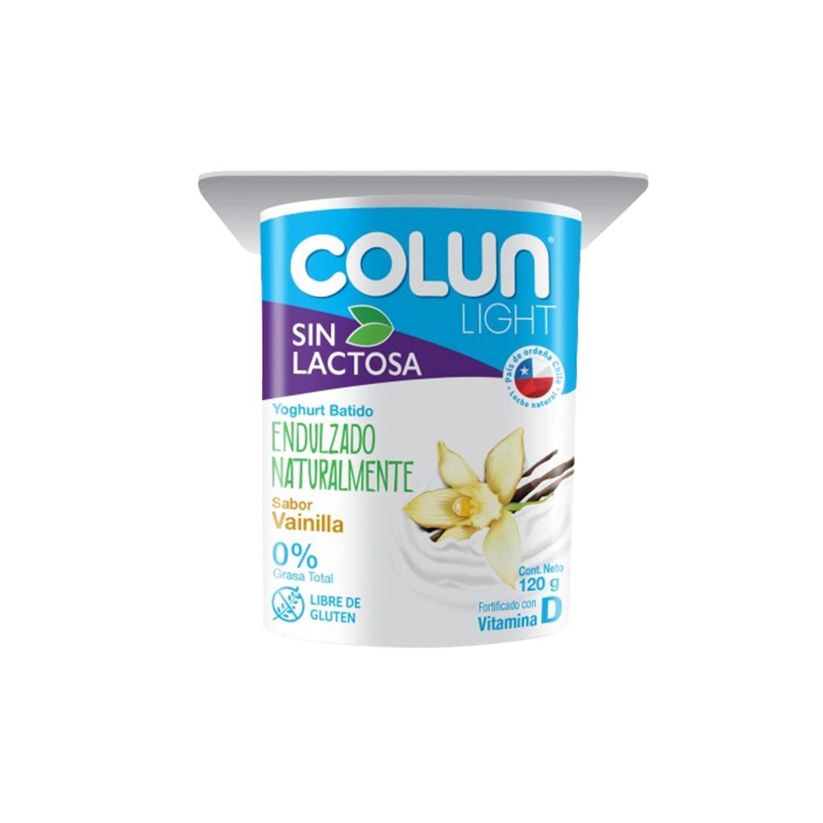 COLUN - Yoghurt Batido Colun Light sin Lactosa Sabor Vainilla 120 g