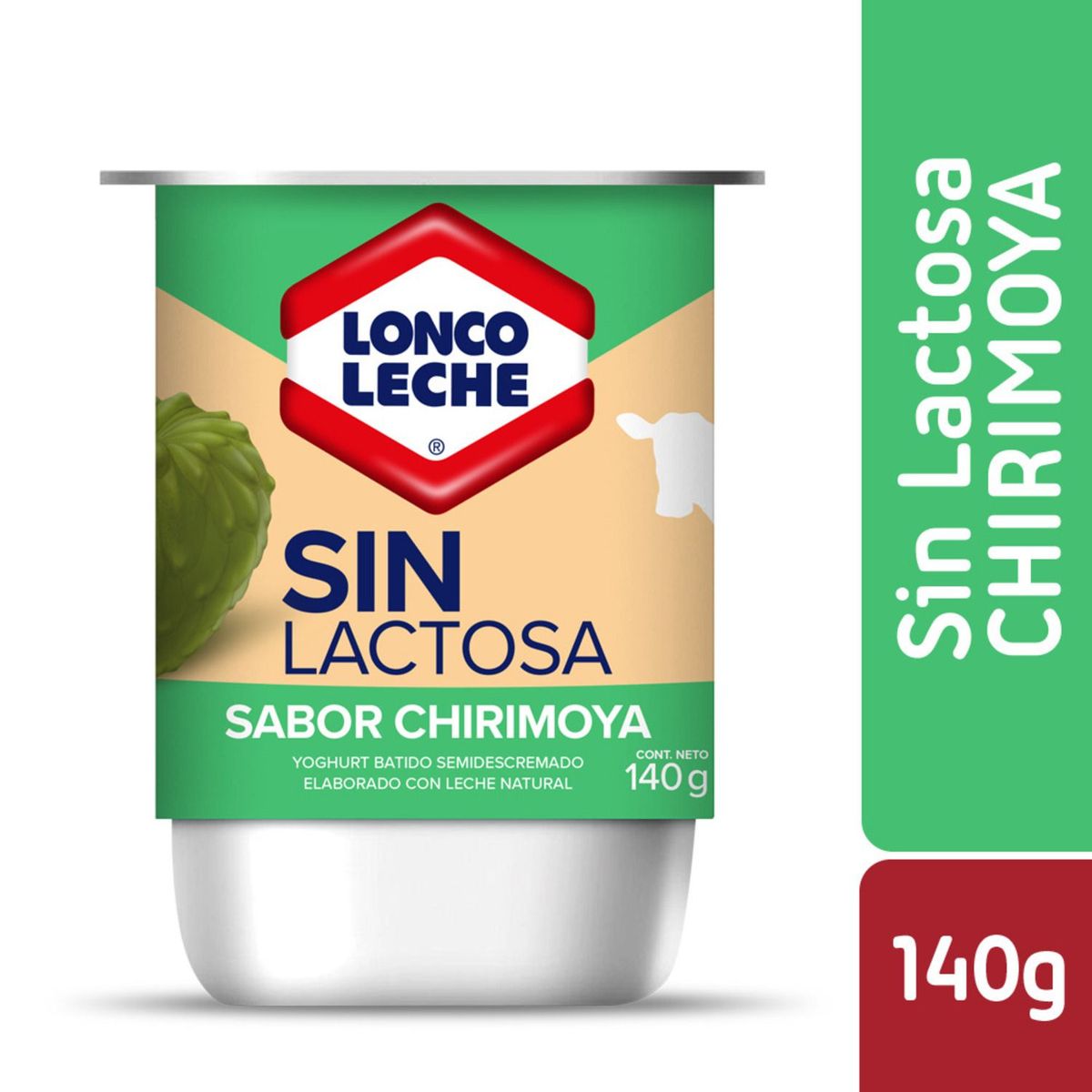 LONCOLECHE - Yoghurt sin Lactosa Loncoleche sabor Chirimoya 140 g