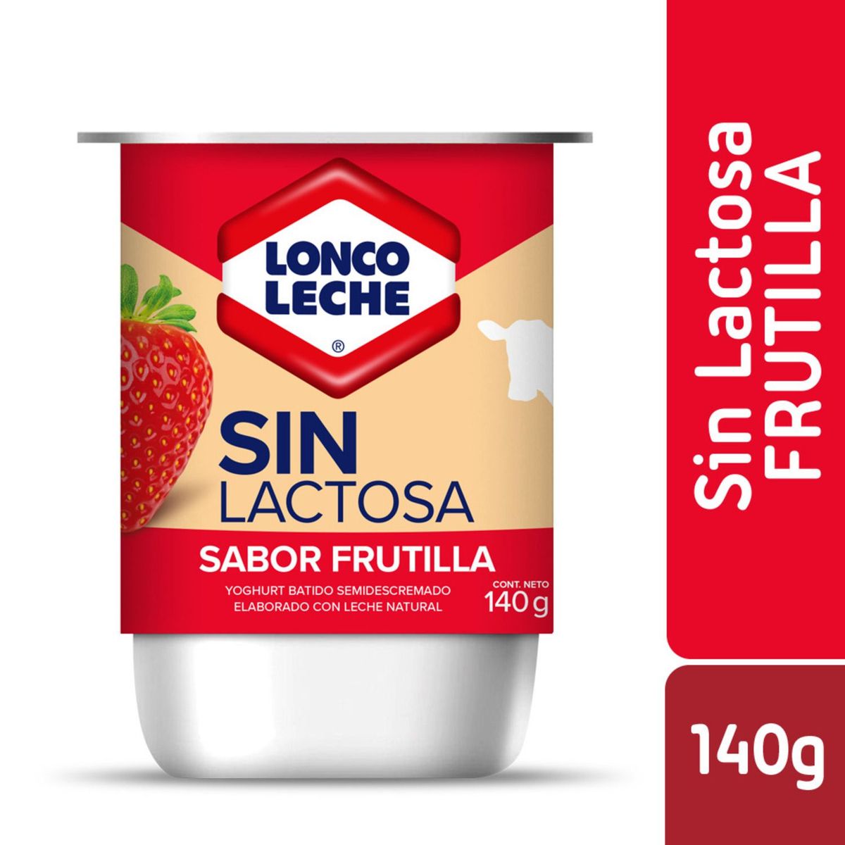 LONCOLECHE - Yoghurt sin Lactosa Loncoleche sabor Frutilla 140 g