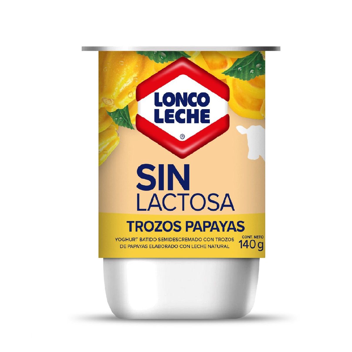 LONCOLECHE - Yoghurt con Trozos de Papaya Sin Lactosa Loncoleche 140 g