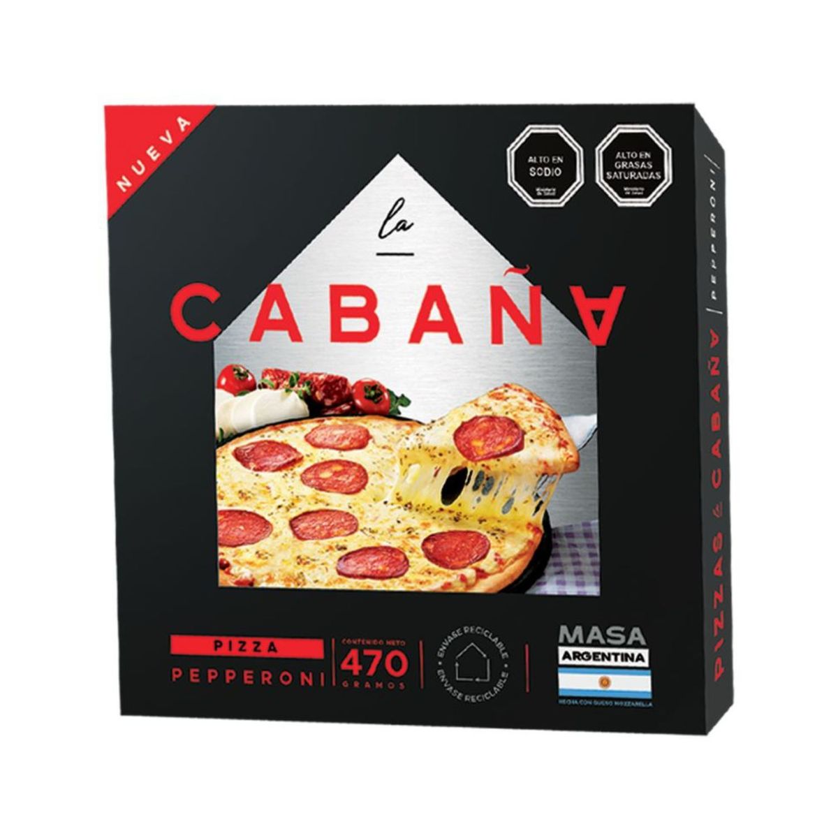  - Pizza Pepperoni Congelada La Cabaña 470 g