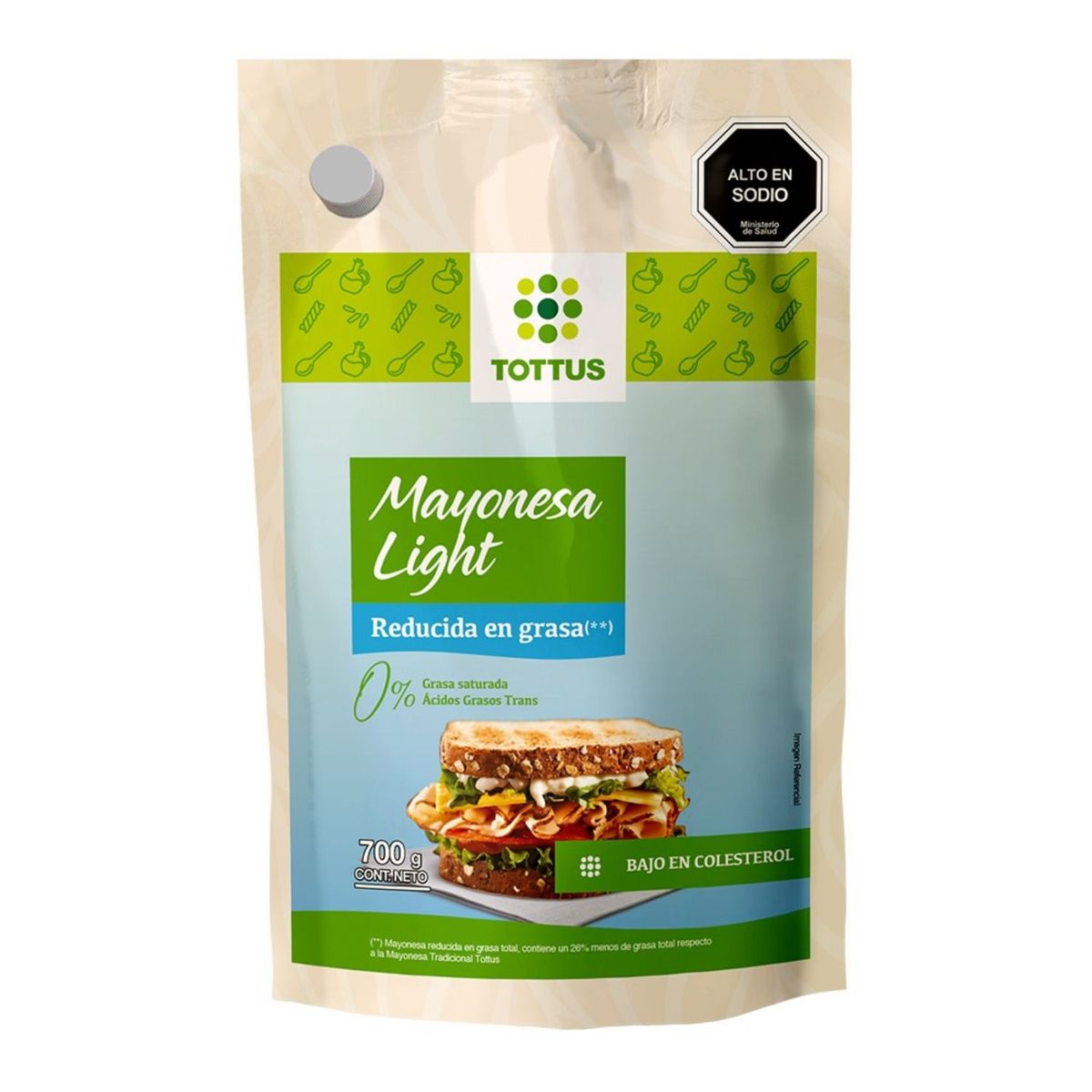 TOTTUS - Mayonesa Light Doypack Tottus 700 g