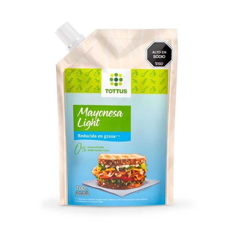 TOTTUS - Mayonesa Light Doypack Tottus 700 g
