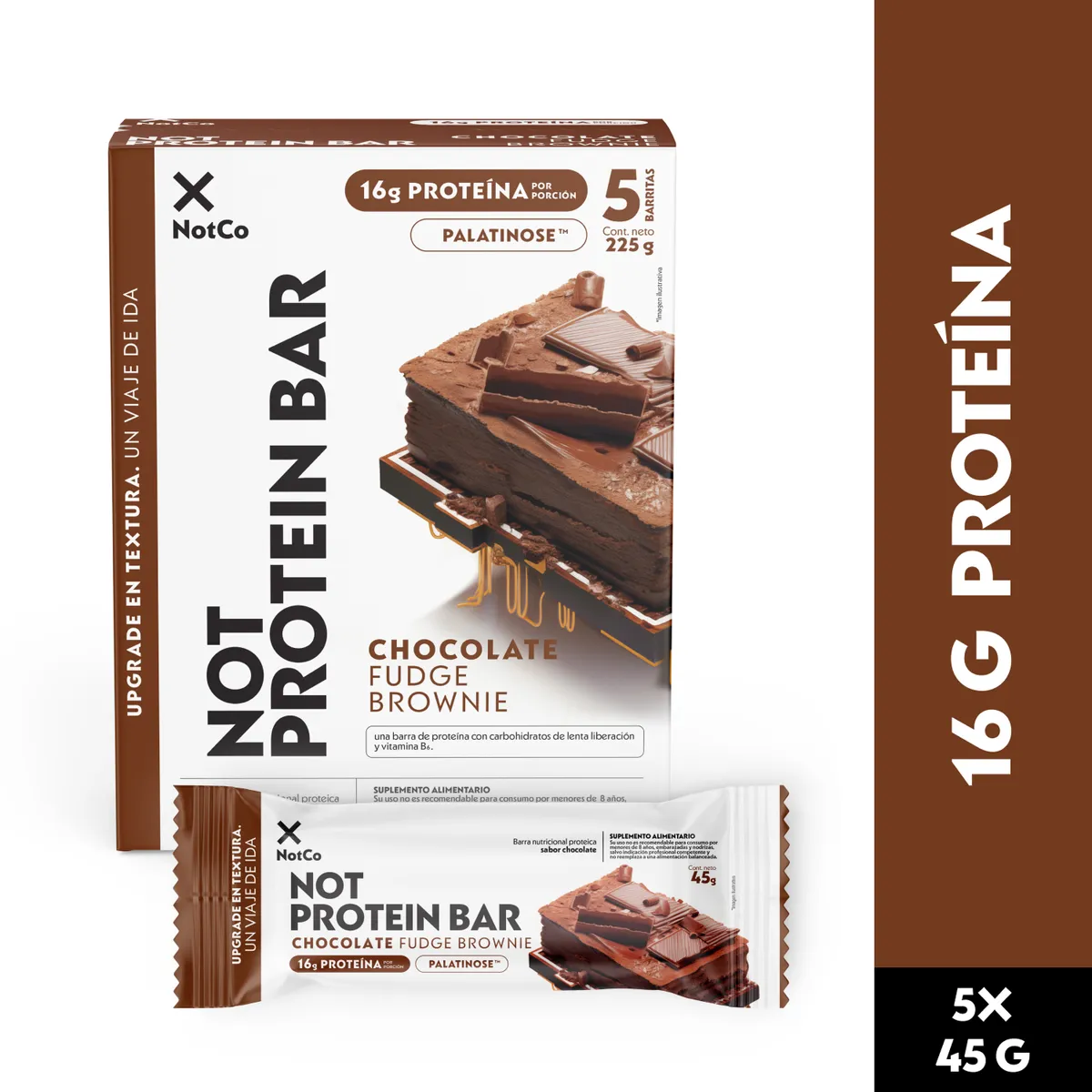 NOTSNACK BAR - Barra de Proteína NotSnack Bar Choco Fudge Brownie 5 x 45g