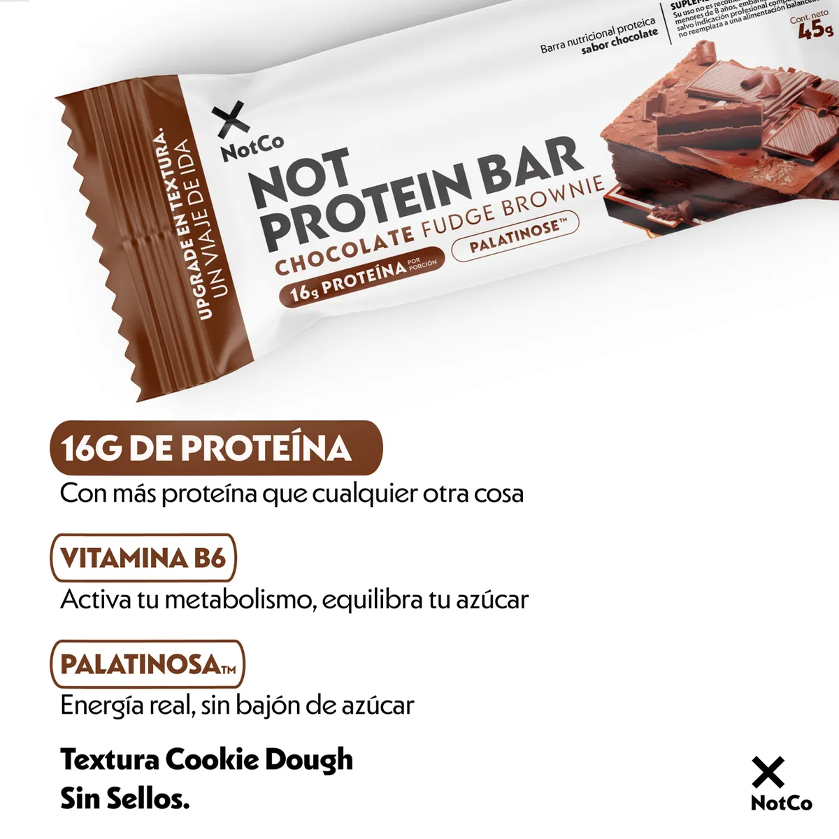 NOTSNACK BAR - Barra de Proteína NotSnack Bar Choco Fudge Brownie 5 x 45g