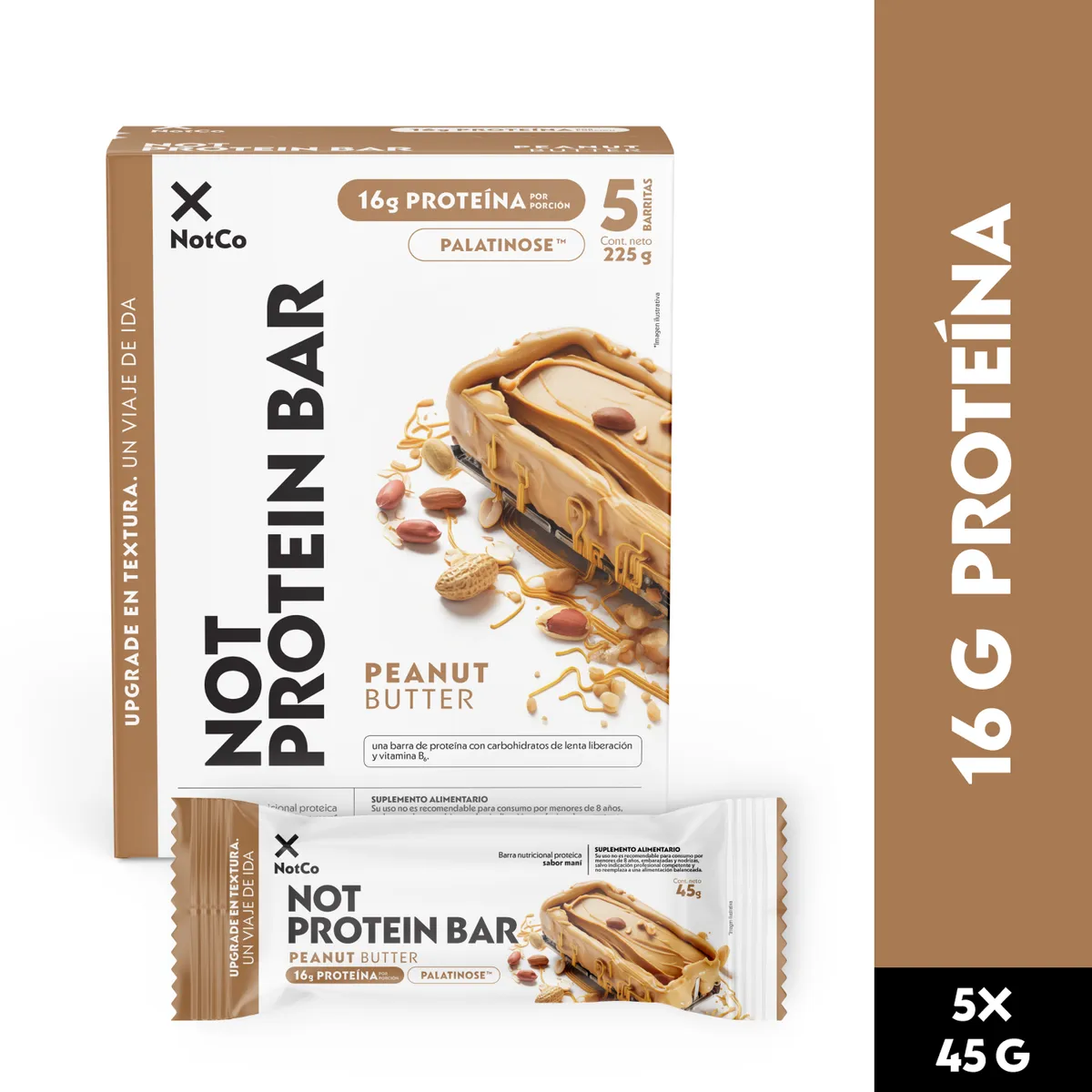 NOTSNACK BAR - Barra de Proteína NotSnack Bar Peanut Butter 5 x 45g