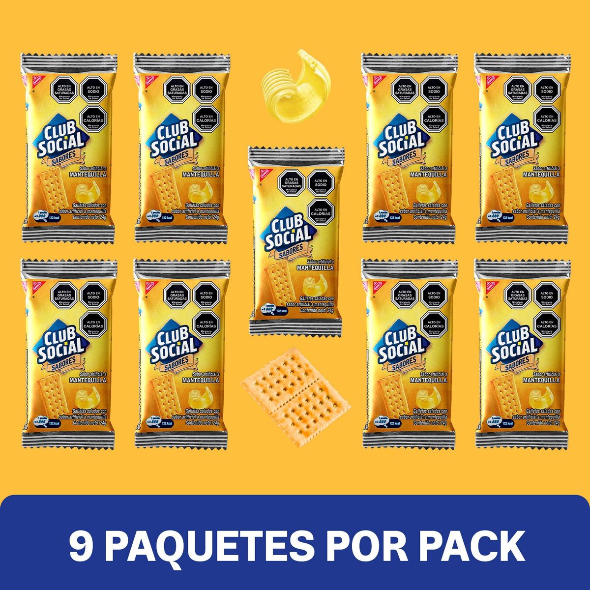 CLUB SOCIAL - Pack Galletas Club Social Sabor Mantequilla 9 x 24 g